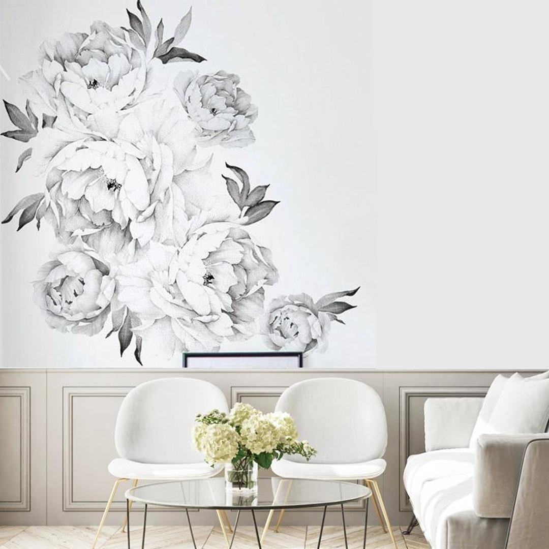 Peony - Black and white